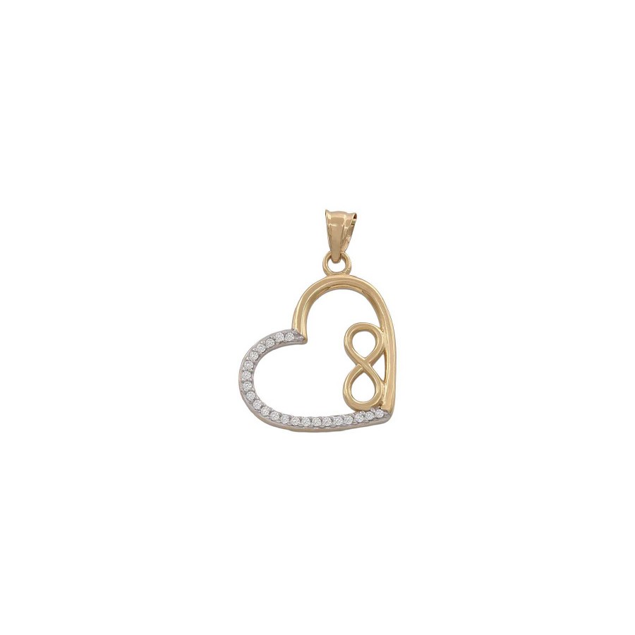 Joyas Joyas Terrones | Colgante Corazon Infinito Oro 18K G753