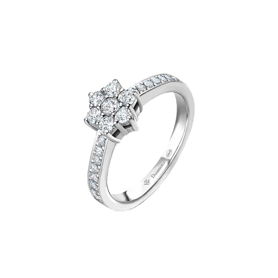 Joyas Diamberley | Anillo De Compromiso De Oro Blanco Y Diamantes 0,46 Ct 1113