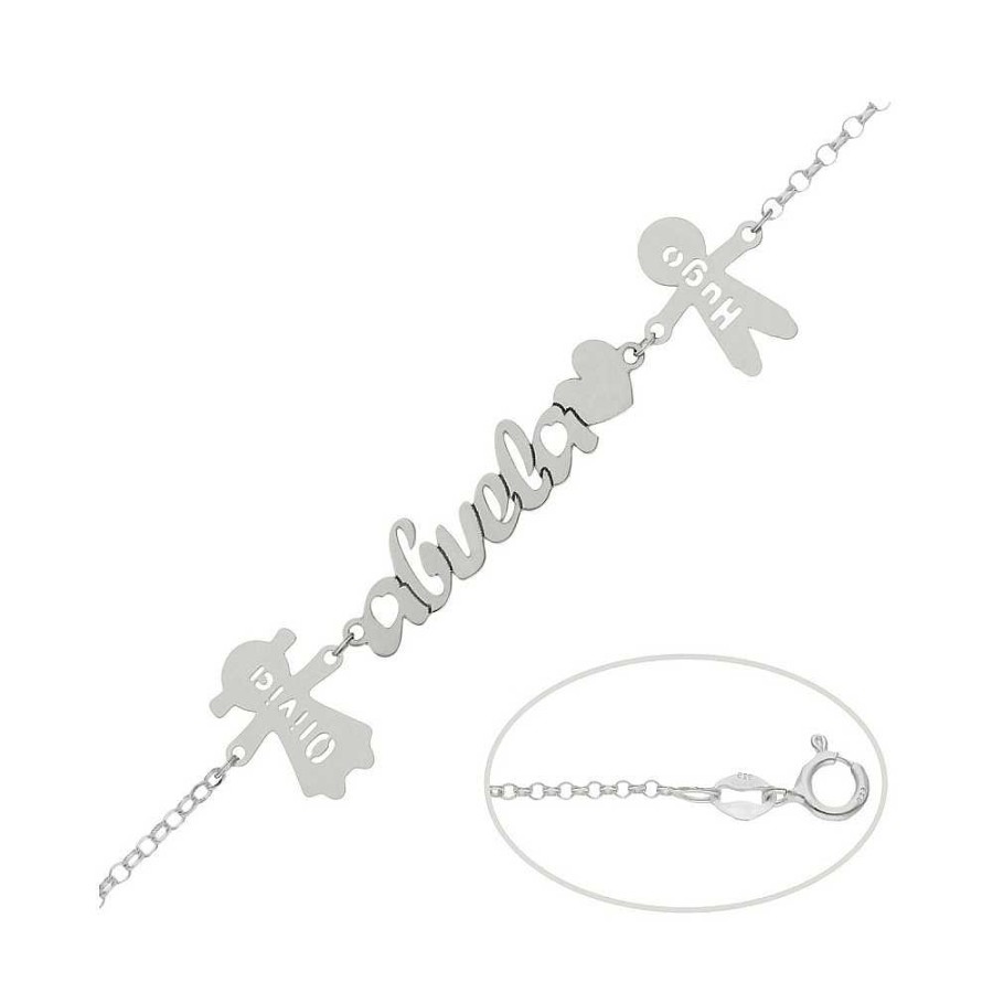 Joyas Joyas Terrones | Pulsera Plata Personalizada Abuela