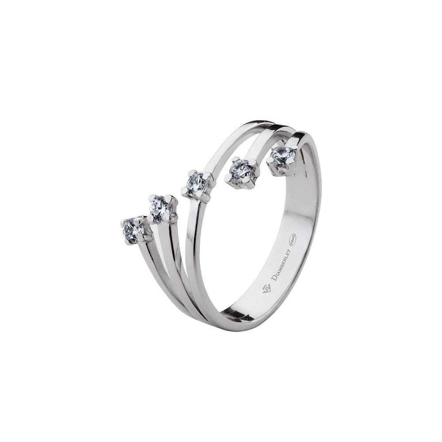 Joyas Diamberley | Anillo De Compromiso De Oro Blanco Y Diamantes 1090