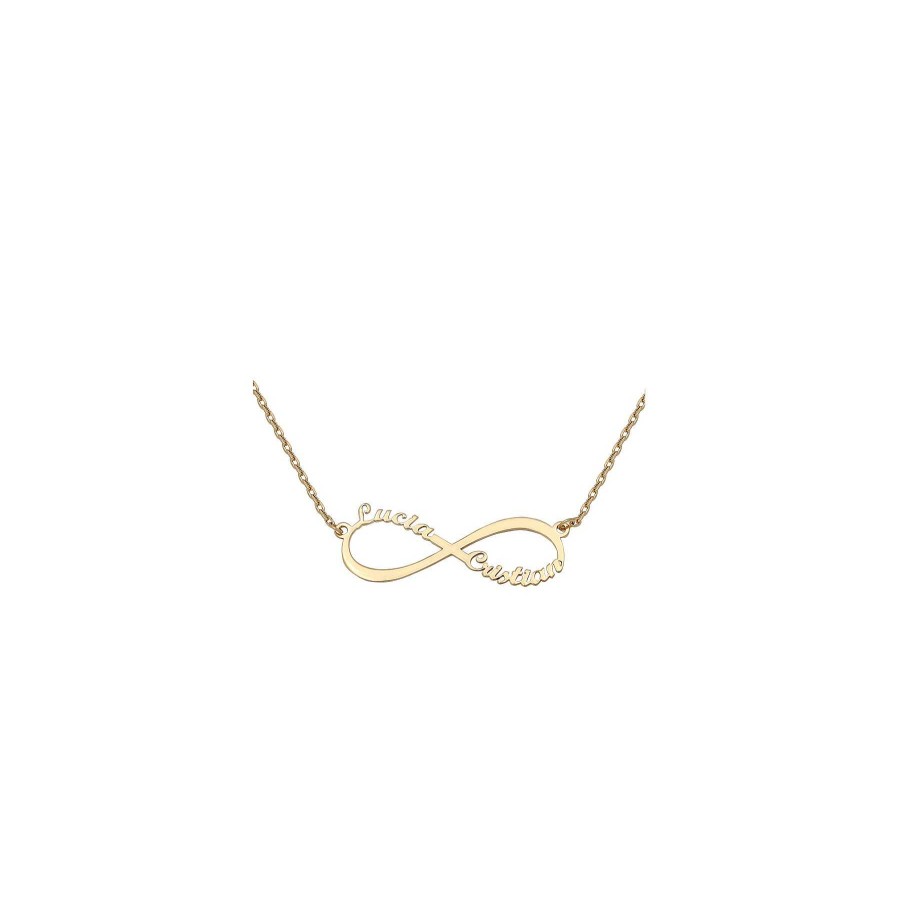 Joyas Joyas Terrones | Collar Infinito Personalizado Oro 18K G208