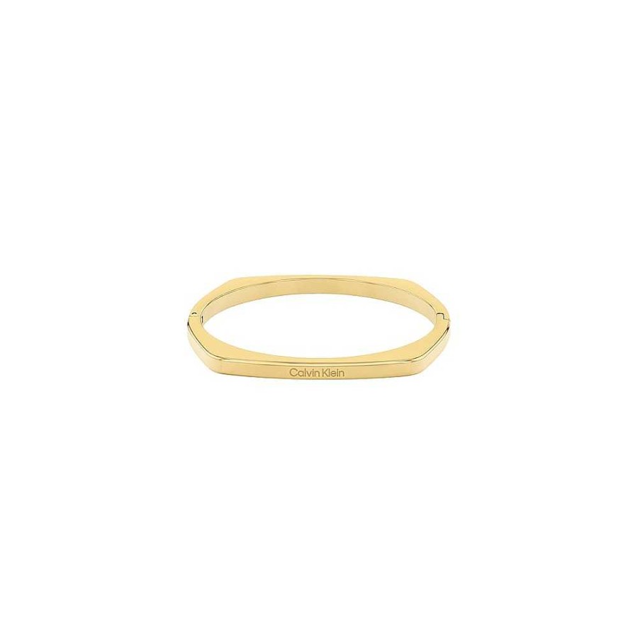 Joyas Calvin Klein | Pulsera Brazalete De Mujer Calvin Klein 35000556 Dorada