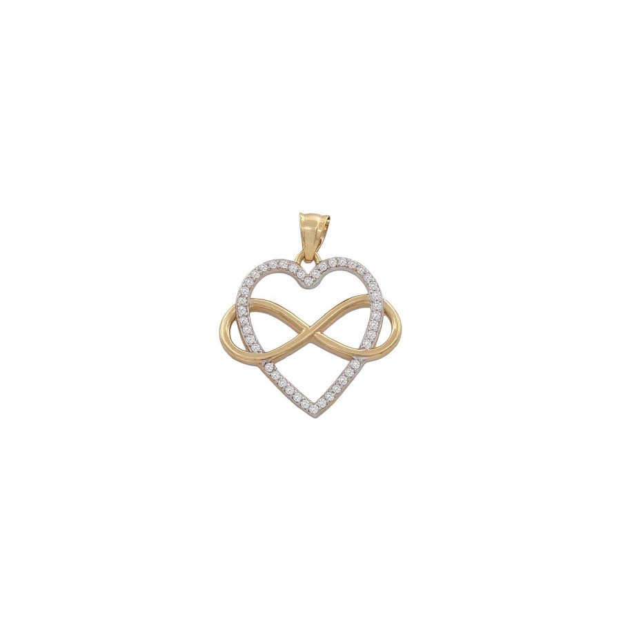 Joyas Joyas Terrones | Colgante Corazon Infinito Oro 18K G756