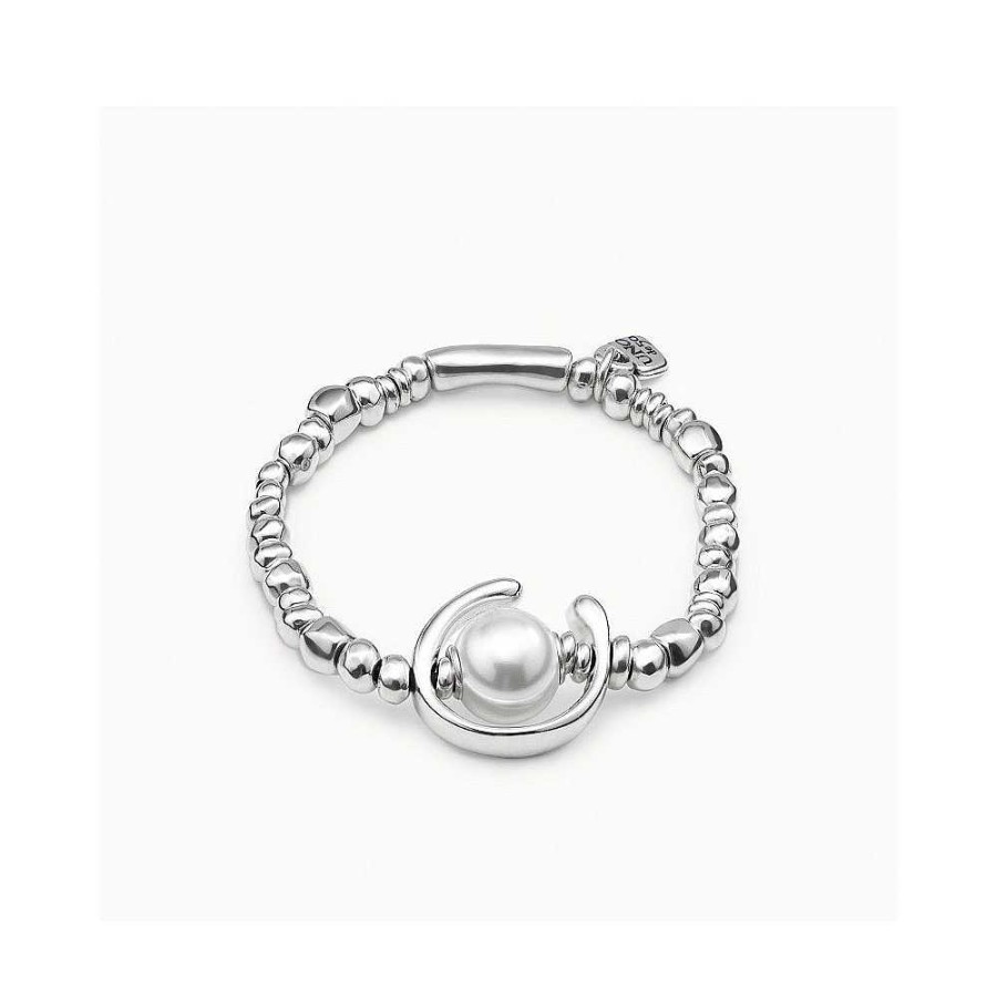 Joyas UNOde50 | Pulsera Mujer Plateada Con Perla Unode50