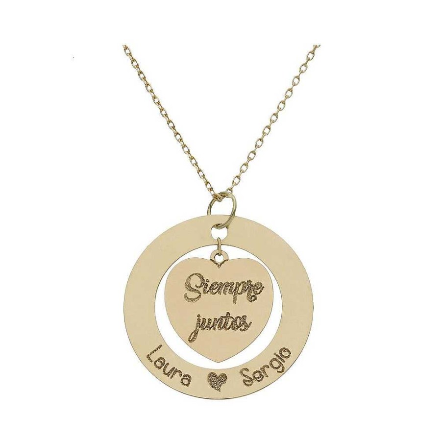 Joyas Joyas Terrones | Collar Personalizado Coraz N + Cerco 18K