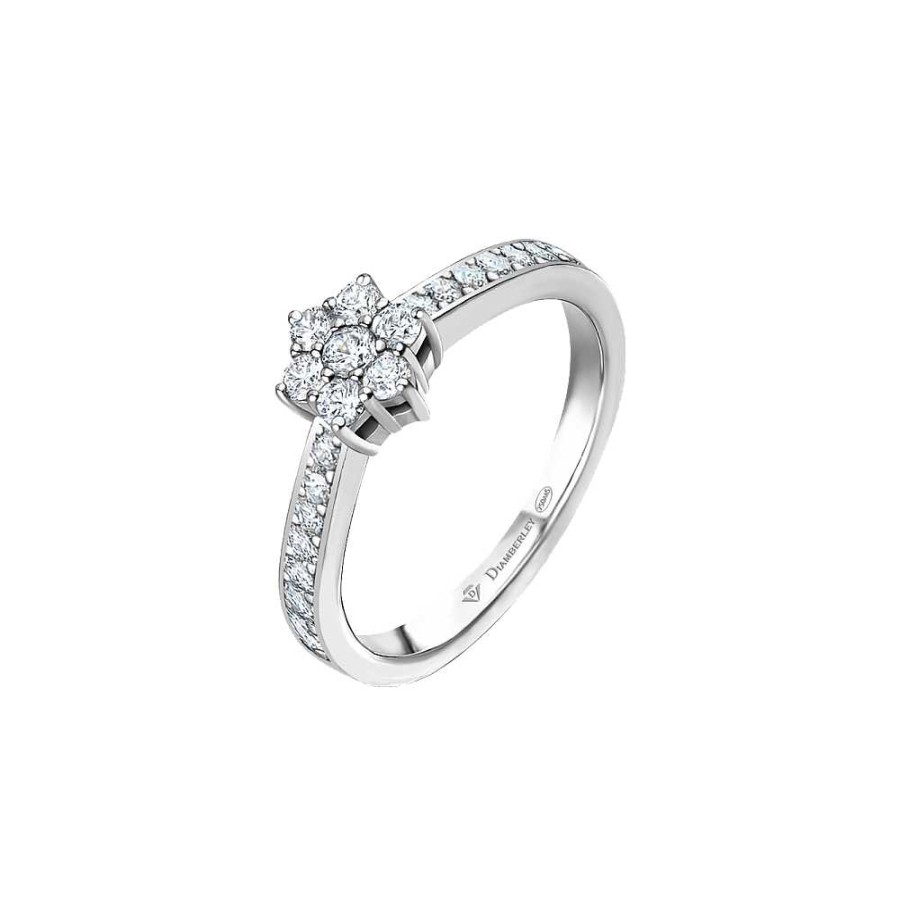 Joyas Diamberley | Anillo De Compromiso De Oro Blanco Y Diamantes 0,21 Ct 1113