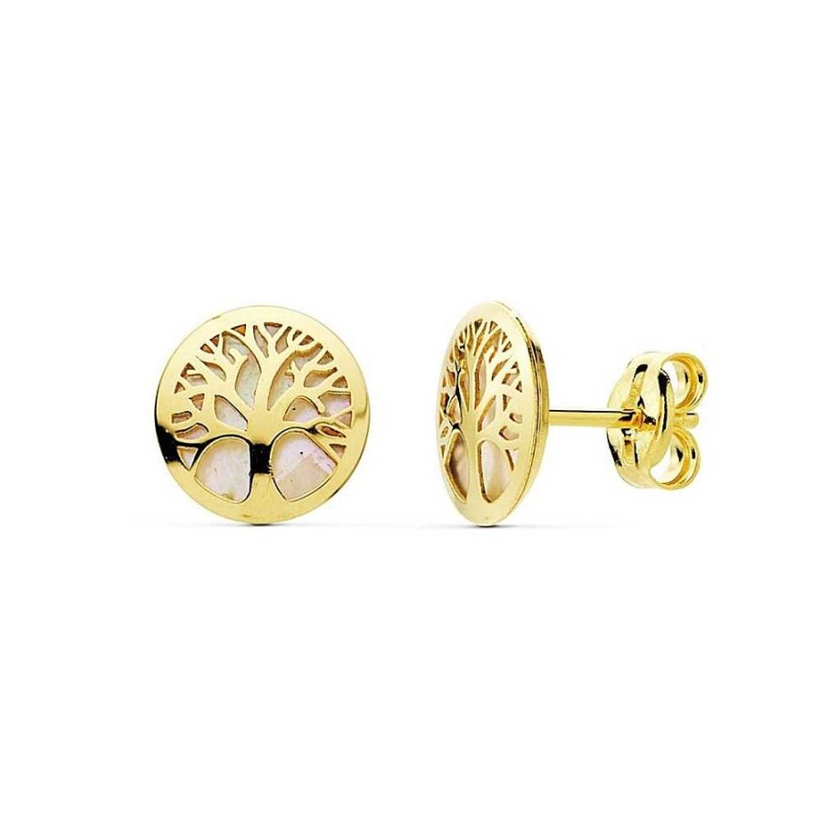 Joyas Joyas Terrones | Pendientes Oro 18K Arbol De La Vida P110