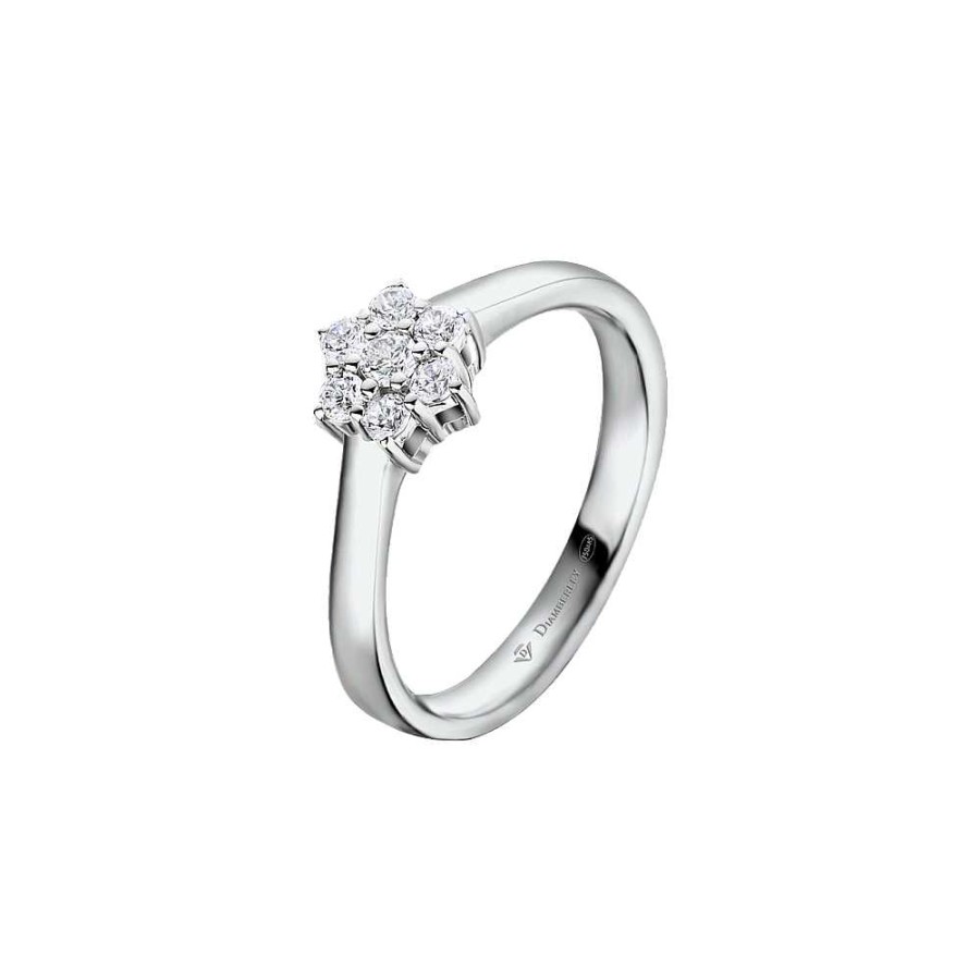 Joyas Diamberley | Anillo De Compromiso De Oro Blanco Y Diamantes 0,12 Ct 1112