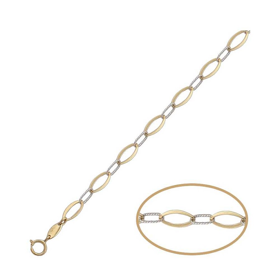 Joyas Joyas Terrones | Pulsera Bicolor Oro 18K Pu1245