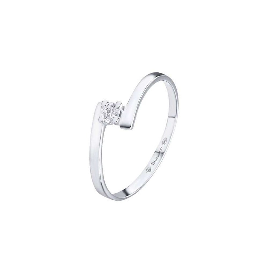 Joyas Diamberley | Anillo De Compromiso De Oro Blanco Y Diamante 1052