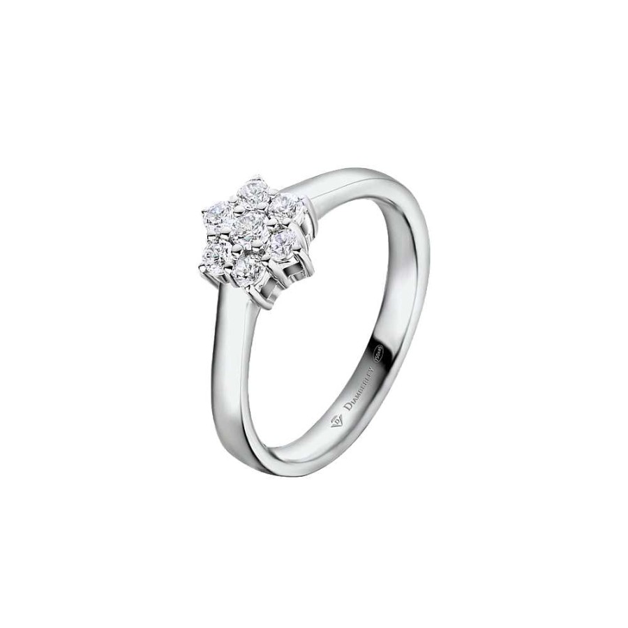 Joyas Diamberley | Anillo De Compromiso De Oro Blanco Y Diamantes 0,20 Ct 1112