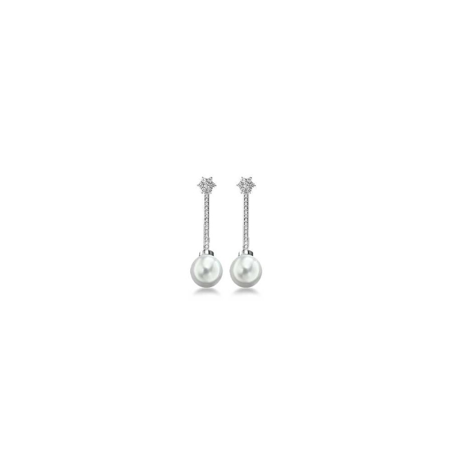 Joyas Diamberley | Pendientes De Oro Blanco Y Diamantes 2112-P