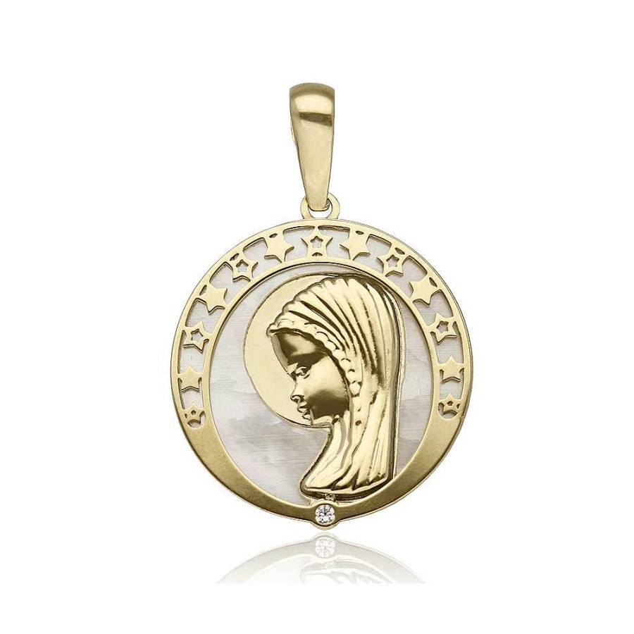 Joyas terrones | Medalla Virgen Ni A Oro 18 K Y Nacar 196479