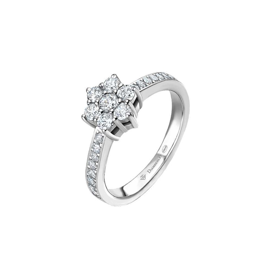 Joyas Diamberley | Anillo De Compromiso De Oro Blanco Y Diamantes 0,64 Ct 1113